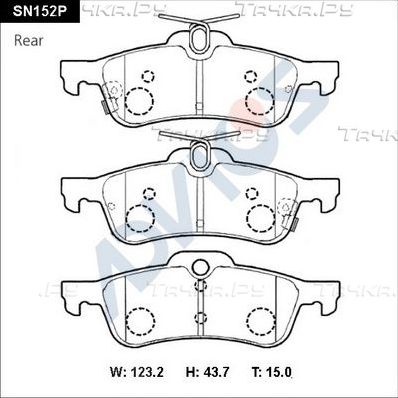 Тормозные колодки Advics задние для Toyota Yaris II 2005-2013. Артикул SN152P