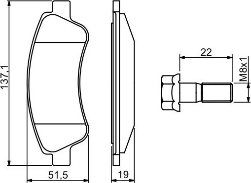 Тормозные колодки Bosch (Low-Metallic). Артикул 0 986 494 270