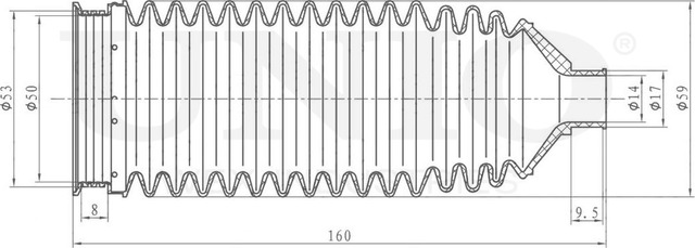 Пыльник рулевой рейки, комплект (Unio). Артикул DUC-20008K