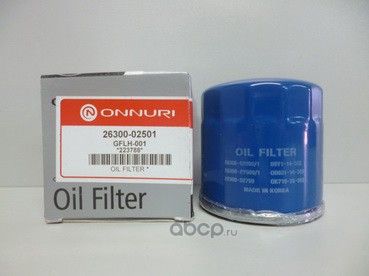 Фильтр масляный HYUNDAI  Atos, Getz, KIA  Carens, Picanto 1.0-2.0 98 (Onnuri). Артикул GFLH001