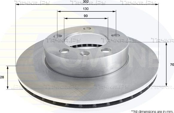 Тормозной диск Comline COATED передний для Renault Master III 2010-2026. Артикул ADC2701V