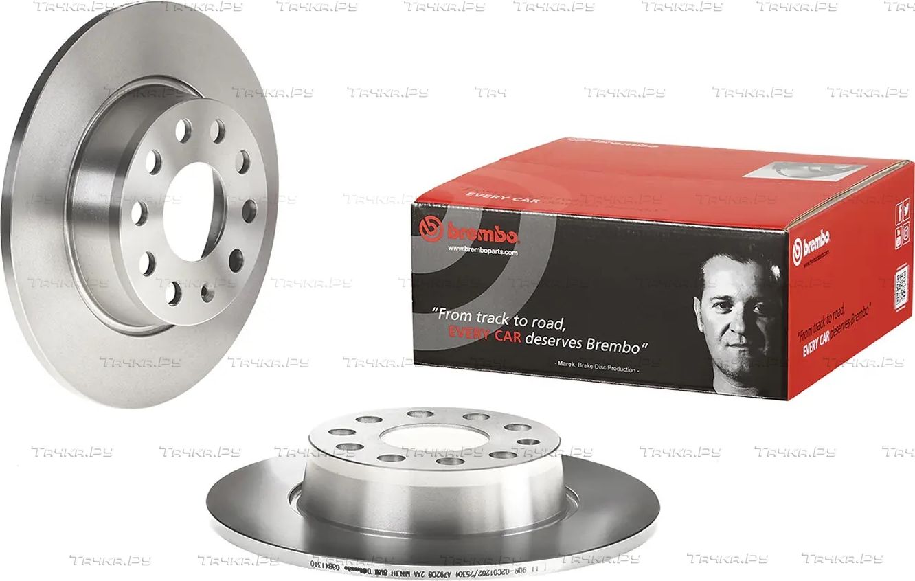 Тормозной диск Brembo PRIME LINE задний для Volkswagen Eos I 2006-2015. Артикул 08.B413.10