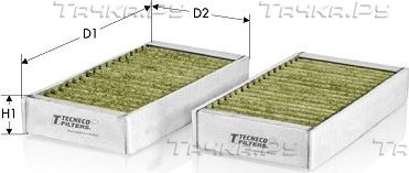 Салонный фильтр  Tecneco Filters для BMW X1 II (F48) 2014-2026. Артикул CKA23005-2