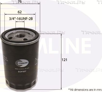 Масляный фильтр Comline для Volkswagen K70 1970-1974. Артикул EOF007