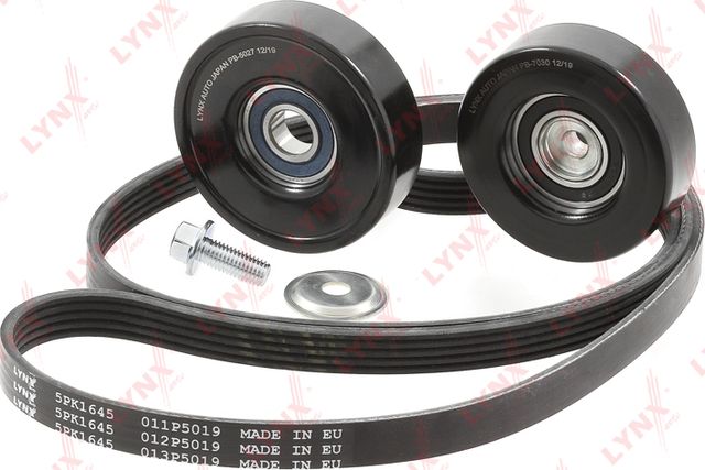 Приводной ремень поликлиновой с роликами (комплект) LYNXauto. Артикул PK-5038