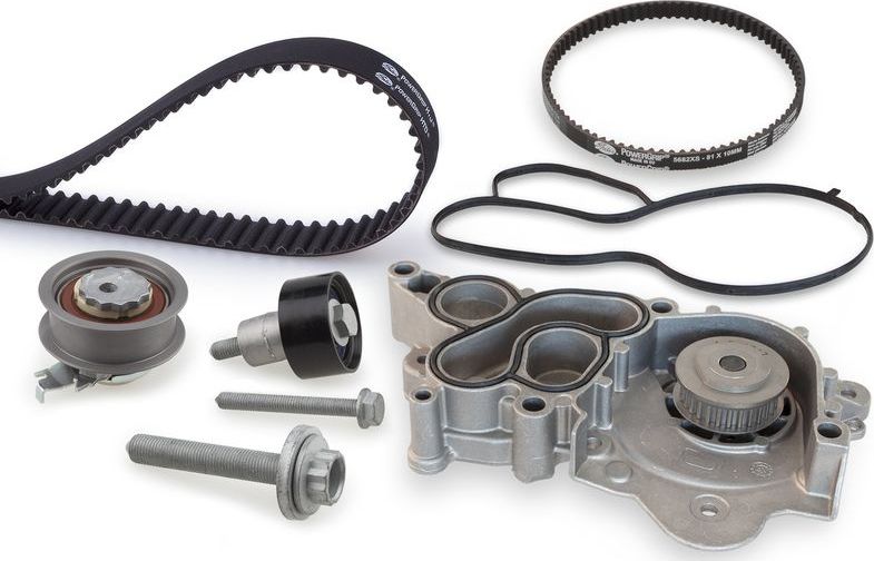 Помпа (водяной насос) с комплектом ремня ГРМ Gates PowerGrip®. Артикул KP15680XS-1