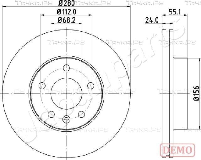 Тормозной диск Japanparts. Артикул DI-0958C