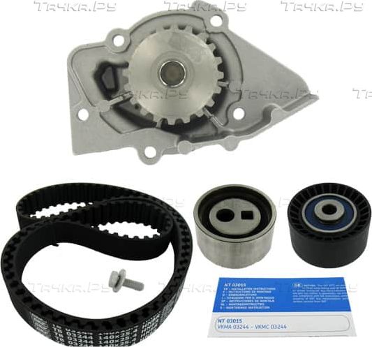 Помпа (водяной насос) с комплектом ремня ГРМ SKF для Toyota Corolla E110 2000-2002. Артикул VKMC 03244
