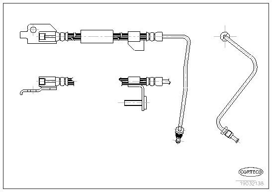 Тормозной шланг Corteco задний для Ford Escort V 1990-1999. Артикул 19032138