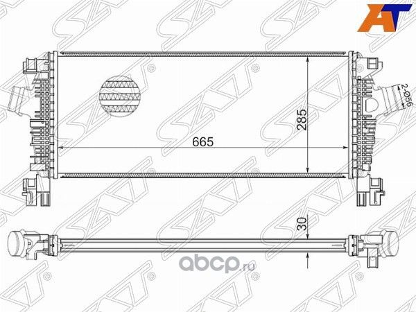 Радиатор интеркулера CHEVROLET CRUZEOPEL ASTRA J (SAT). Артикул ST1302148