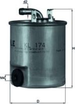 Топливный фильтр Mahle. Артикул KL 174