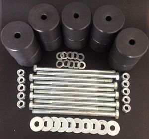 Боди лифт комплект Алком 80 мм (d=70 мм) с крепежом (8 болтов М10х160 + 2 болта М12х200) для УАЗ 452 1965-2025 Черный. Артикул 0305