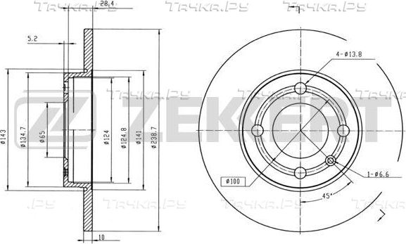 Тормозной диск Zekkert. Артикул BS-5810