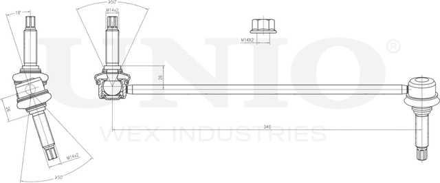 Тяга/стойка стабилизатора (Unio). Артикул SSP-50091