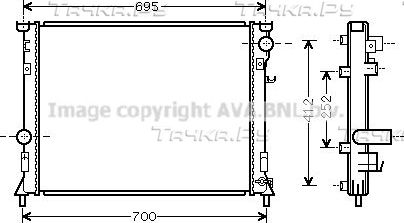 Радиатор охлаждения двигателя AVA для Chrysler 300C I 2004-2012. Артикул CR2097