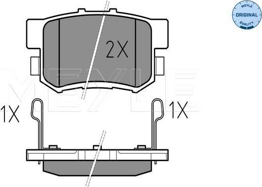 Тормозные колодки Meyle Original задние для MG ZR 2001-2005. Артикул 025 217 1914/W