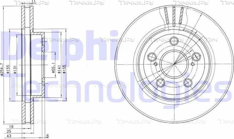Тормозной диск Delphi. Артикул BG2880