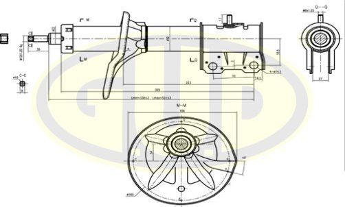 Амортизатор G.U.D. передний для Mitsubishi Lancer IX 2003-2013. Артикул GSA334369