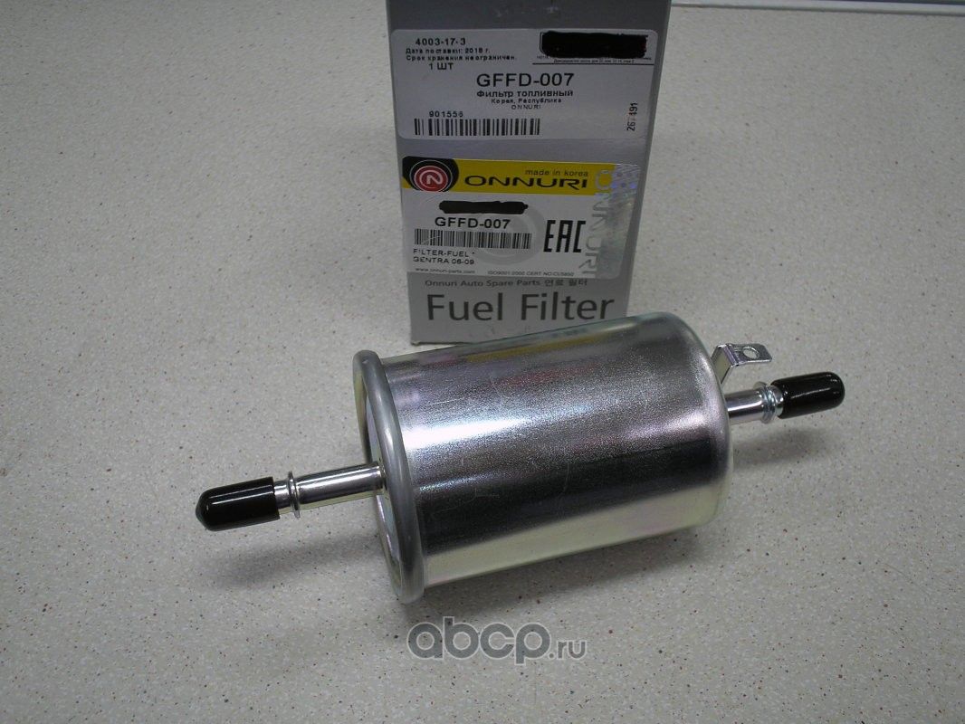 Фильтр топливный CHEVROLET  Aveo, DAEWOO  Kalos 1.2-1.5 02 (Onnuri). Артикул GFFD007
