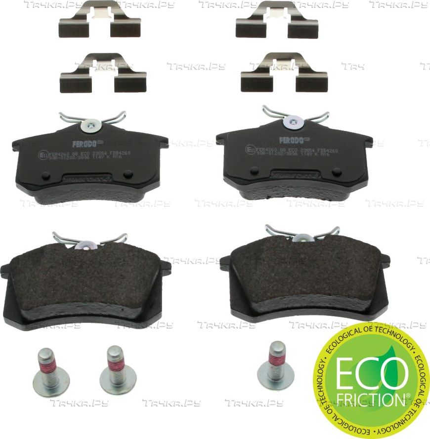 Тормозные колодки Ferodo Premier Eco Friction задние для Citroen Berlingo I 1999-2011. Артикул FDB4260