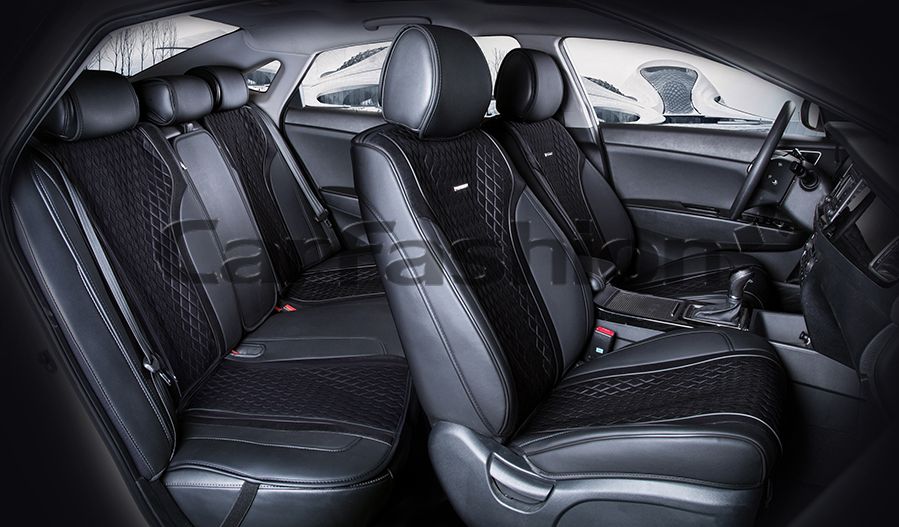 Накидки универсальные CarFashion Element Plus для авто, цвет Черный/Черный/Черный/Черный. Артикул 22491