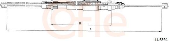 Трос ручника (тросик ручного тормоза) Cofle задний правый/левый для Renault 19 I 1988-1993. Артикул 11.6594