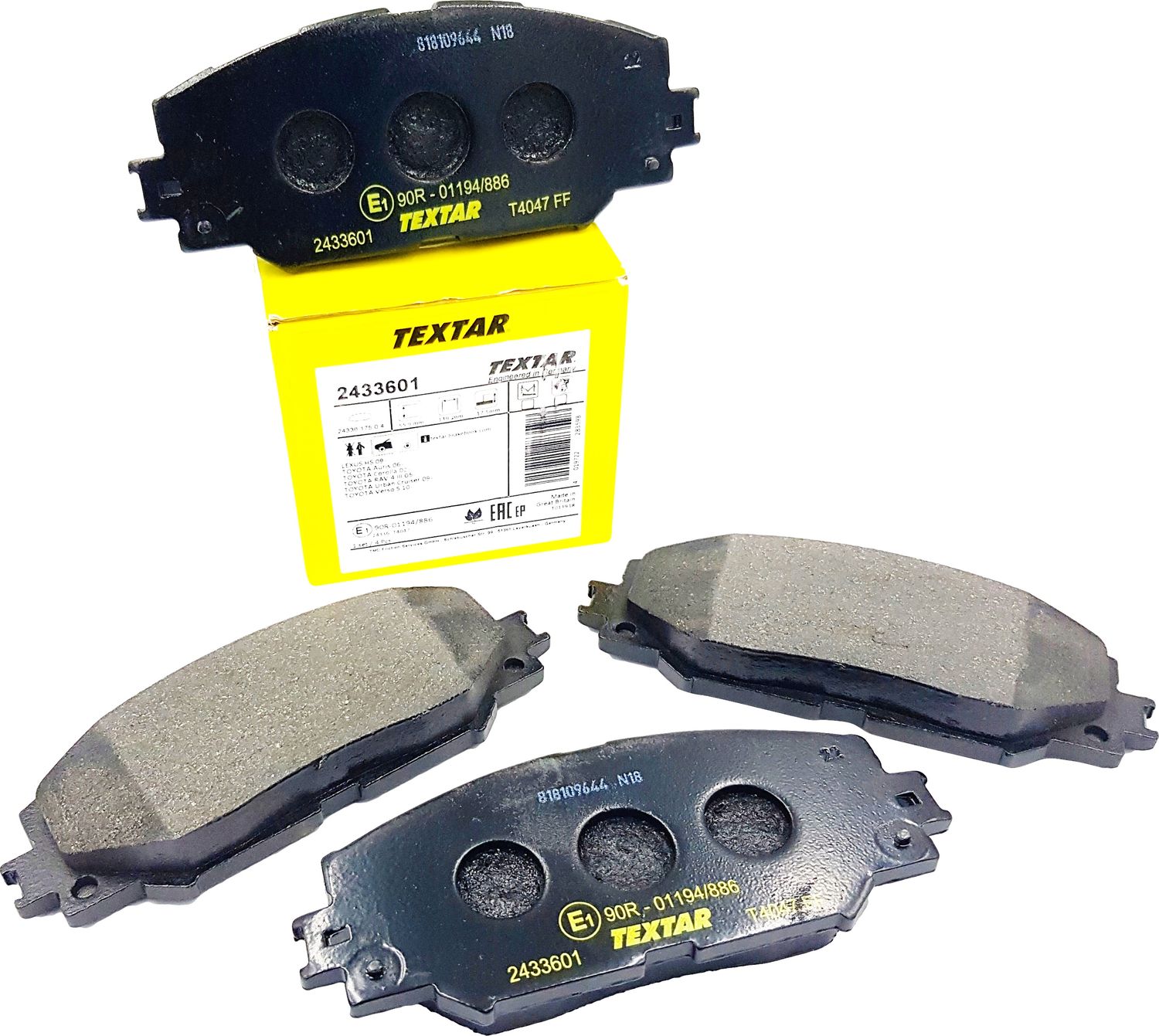 Тормозные колодки Textar передние для Toyota Noah II (R70) 2007-2013. Артикул 2433601