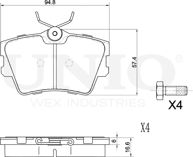 Колодки тормозные дисковые, комплект (Unio). Артикул BRP-20076