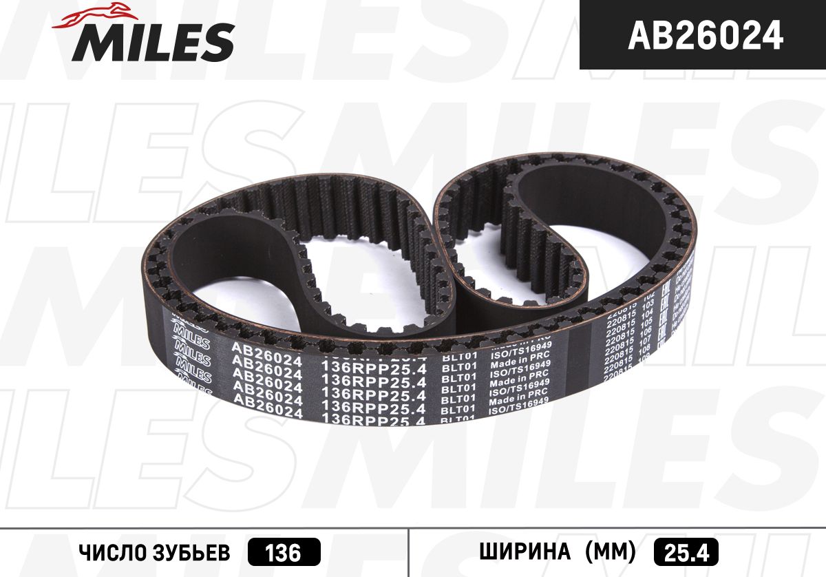Ремень ГРМ Miles. Артикул AB26024