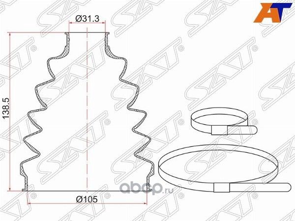 Пыльник шруса наружный TOYOTA LAND CRUISER 100 J (SAT). Артикул TC045