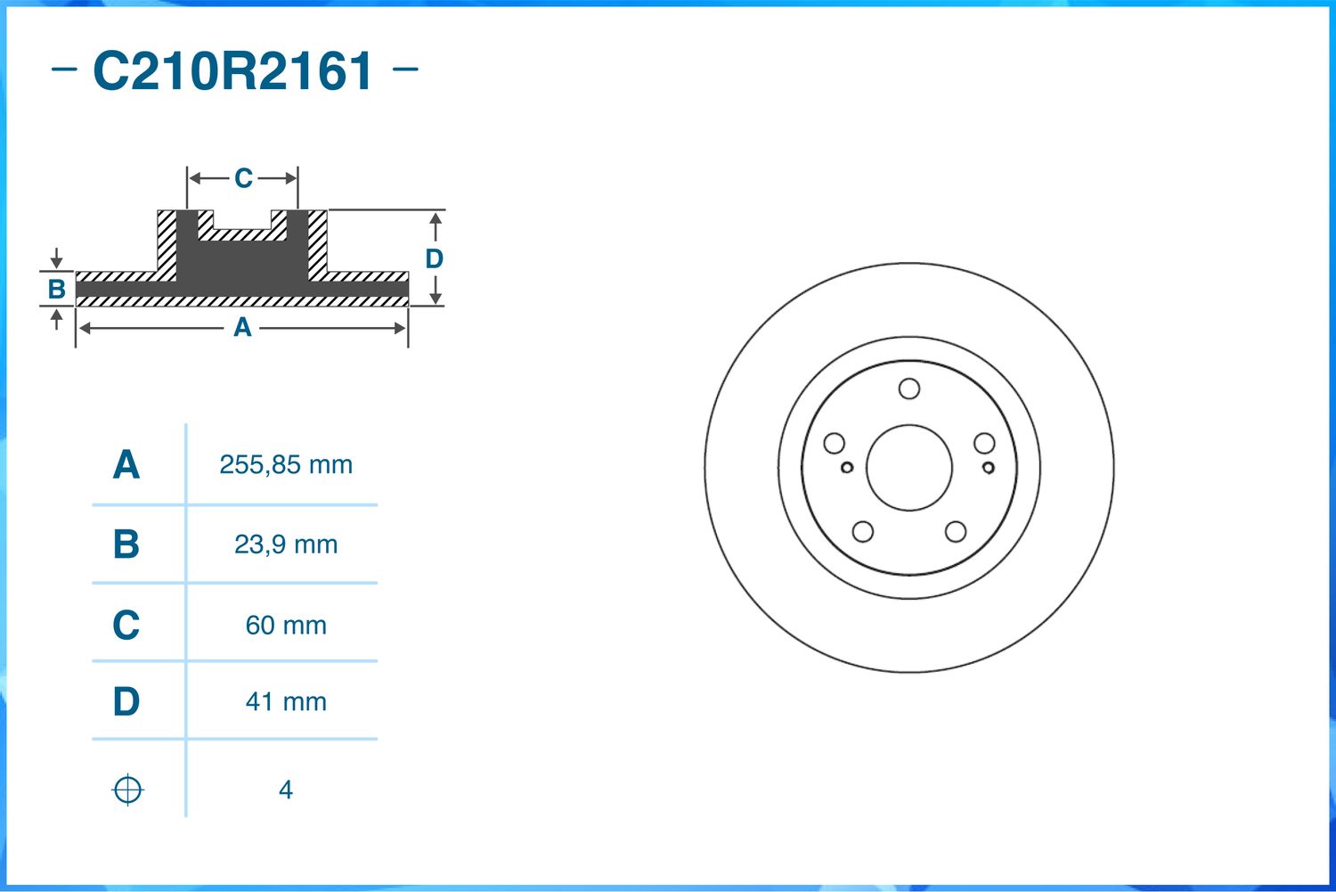 C210R2161_Тормозной диск передний (Cworks). Артикул C210R2161