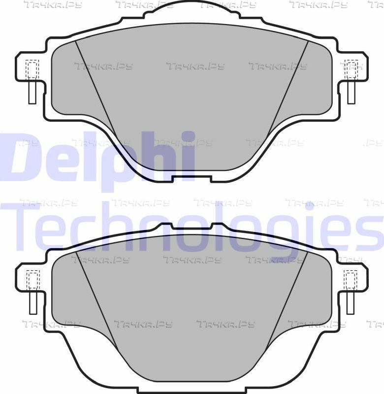 Тормозные колодки Delphi (Low-Metallic) задние для Opel Grandland X I 2017-2026. Артикул LP2509