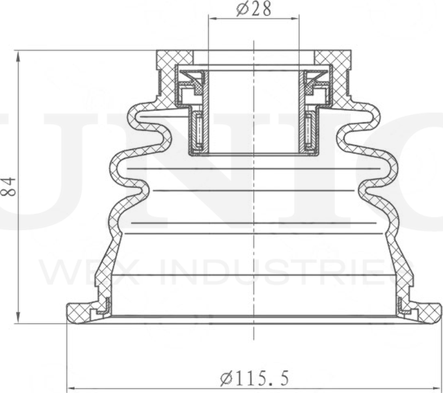 Пыльник ШРУС, комплект (Unio). Артикул DUC-30039K