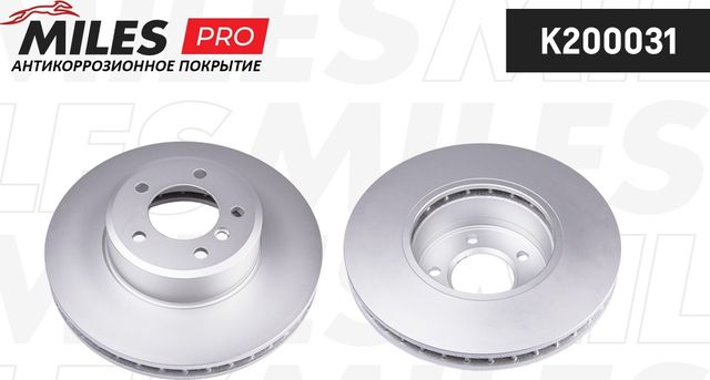 Тормозной диск Miles передний для BMW 6 II (E63/E64) 2004-2007. Артикул K200031