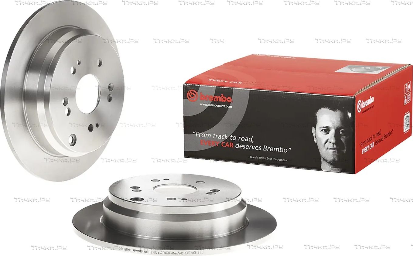 Тормозной диск Brembo задний для Honda CR-V III 2006-2012. Артикул 08.A871.10
