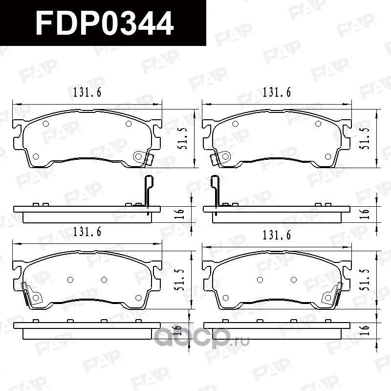 FDP0344 КОЛОДКИ ТОРМОЗНЫЕ ДИСКОВЫЕ (FAP). Артикул FDP0344