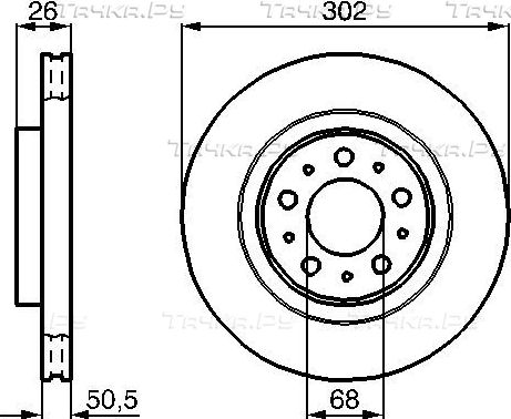 Тормозной диск Bosch передний для Volvo C70 I 1997-2005. Артикул 0 986 478 454