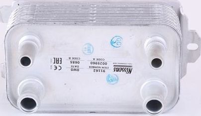 Радиатор масляный (маслоохладитель) для АКПП Nissens (алюминий). Артикул 91162