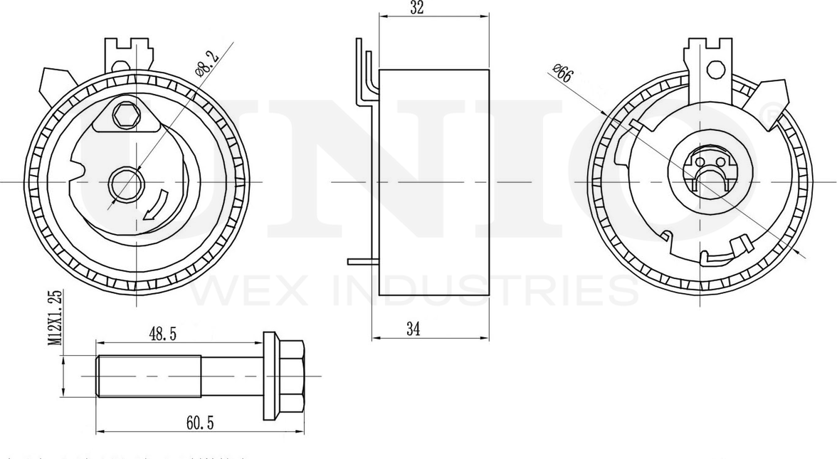 Натяжитель/демпфер ремня (Unio). Артикул TNS-10137