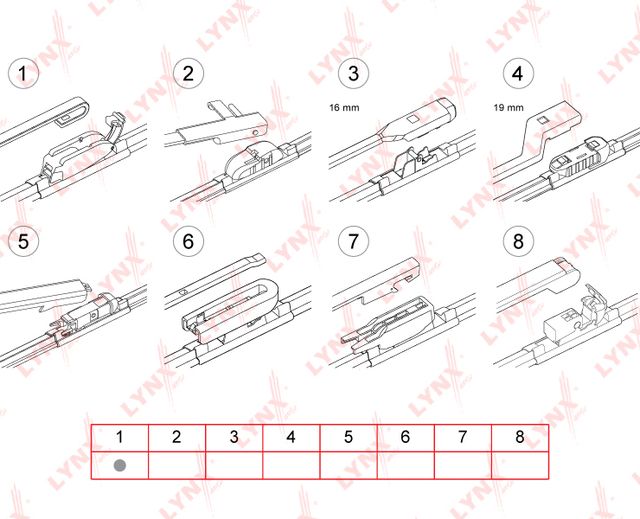 Щетка стеклоочистителя (дворник) LYNXauto передняя правая (пассажирская) для Smart Forfour I (W454) 2004-2006. Артикул XF300