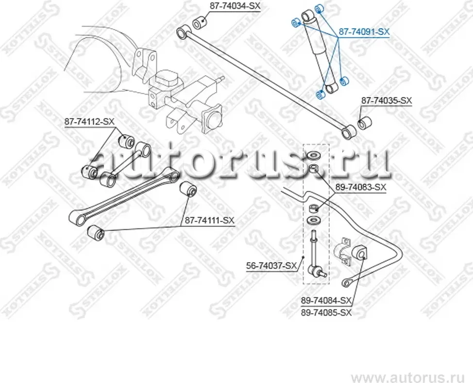 Сайлентблок NISSAN Terrano (R20) (93-),Serena C23M (92-) амортизатора заднего STELLOX. Артикул 8774091SX