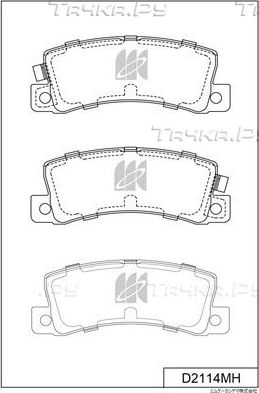 Тормозные колодки MK Kashiyama задние для Lexus LX 570 2007-2026. Артикул D2114MH