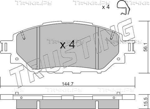 Тормозные колодки Trusting передние для Toyota Hilux VIII 2015-2026. Артикул 1090.0
