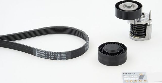Приводной ремень поликлиновой с роликами (комплект) ContiTech для SEAT Exeo 2008-2013. Артикул 6PK1580K1