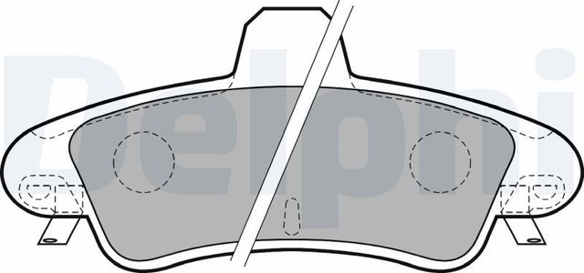 Тормозные колодки Delphi (Low-Metallic) задние для Ford Cougar 1998-2001. Артикул LP1725