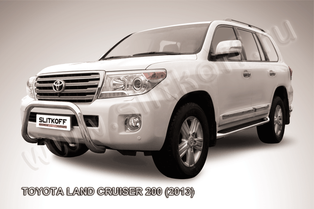 Кенгурятник Slitkoff d76 низкий мини для Toyota Land Cruiser 200 2013-2015. Артикул TLC2-13-012