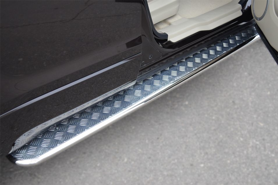 Защита порогов RusStal труба с листом d42 для Suzuki Grand Vitara 5-дв. 2012-2015. Артикул SVL-001097