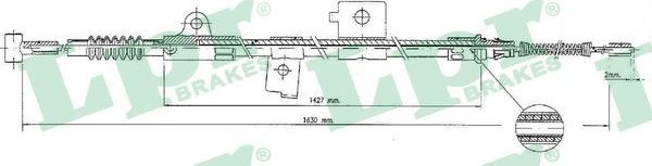 Трос ручника (тросик ручного тормоза) LPR. Артикул C1174B