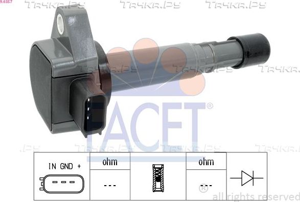 Катушка зажигания Facet Made in Italy - OE Equivalent для Honda Civic VII 2000-2005. Артикул 9.6357