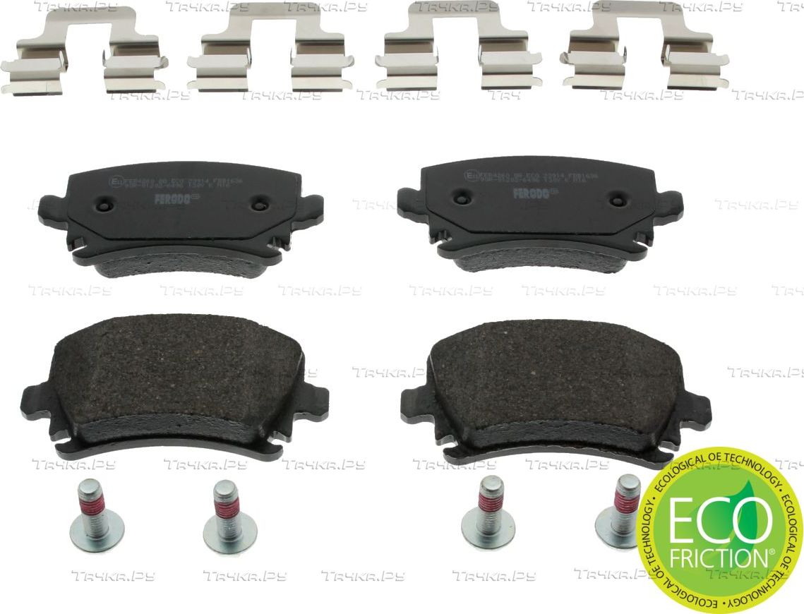 Тормозные колодки Ferodo Premier Eco Friction задние для Volkswagen Golf VI 2007-2013. Артикул FDB1636